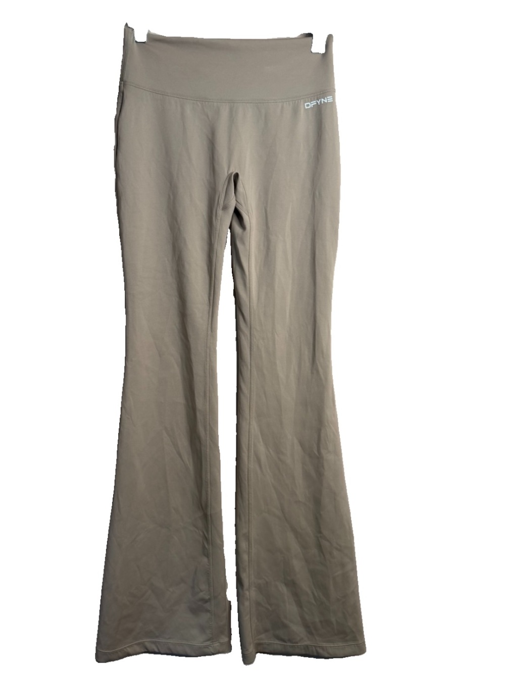 DFYNE Women’s Low Rise Flare Leggings Taupe Beige Size Small S K16